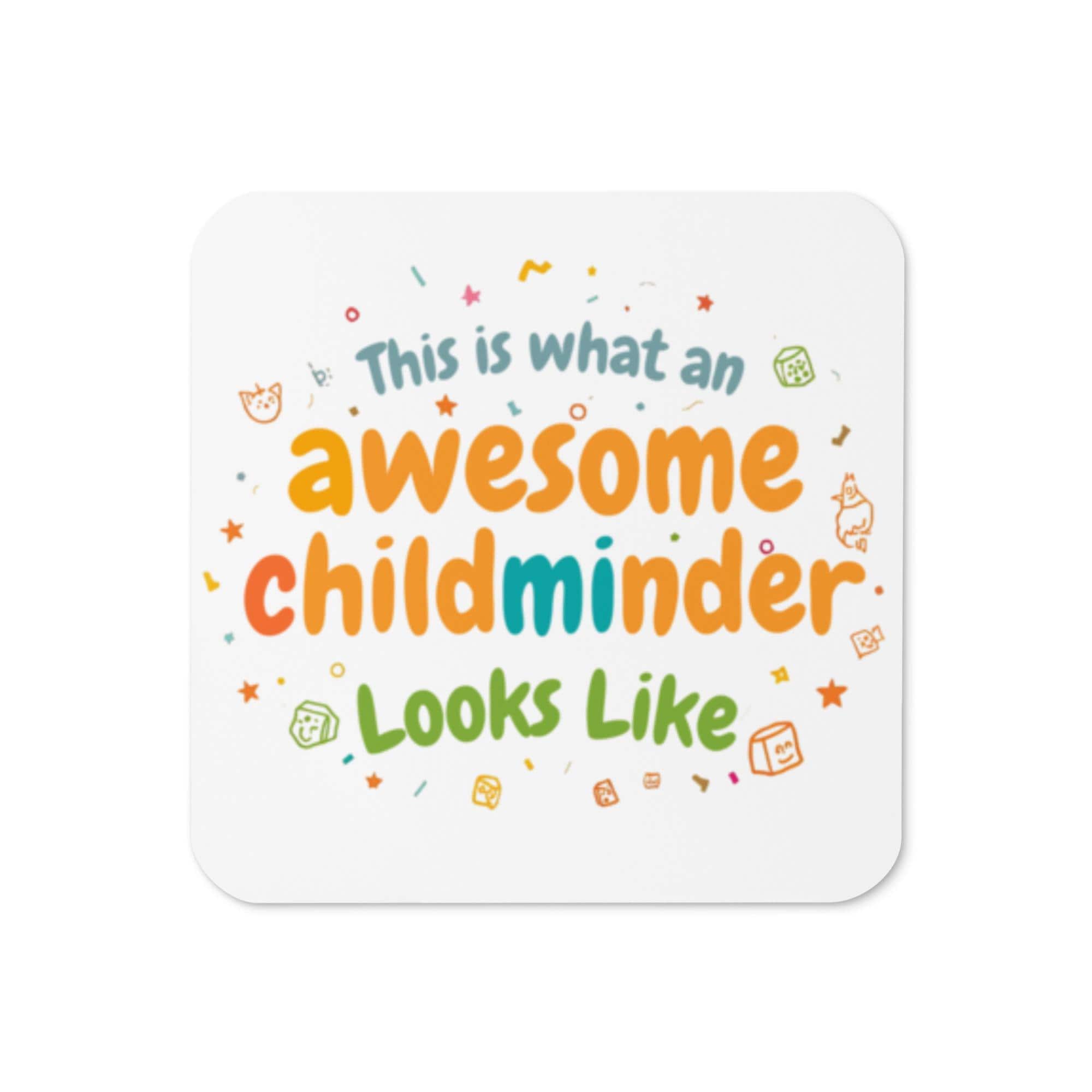 Awesome Childminder Cork-back coaster