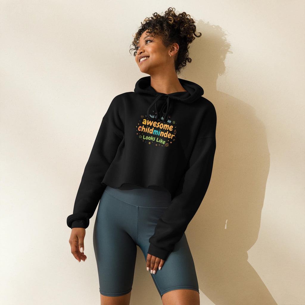 Childminder Crop Hoodie: Raw Hem, Fleece Blend